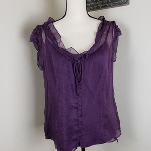 Kenar Purple Peasent Dress Top
